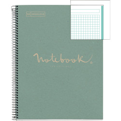NOTEBOOK MIQUELRIUS format A4, 80 feuilles 80g, quadrillé 5x5, couvert