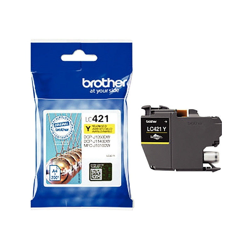 Brother BOULE cartouche jet d'encre jaune authentique (LC421Y)