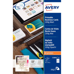 Paquet de 250 cartes de visite blanches 85x54mm laser 220g