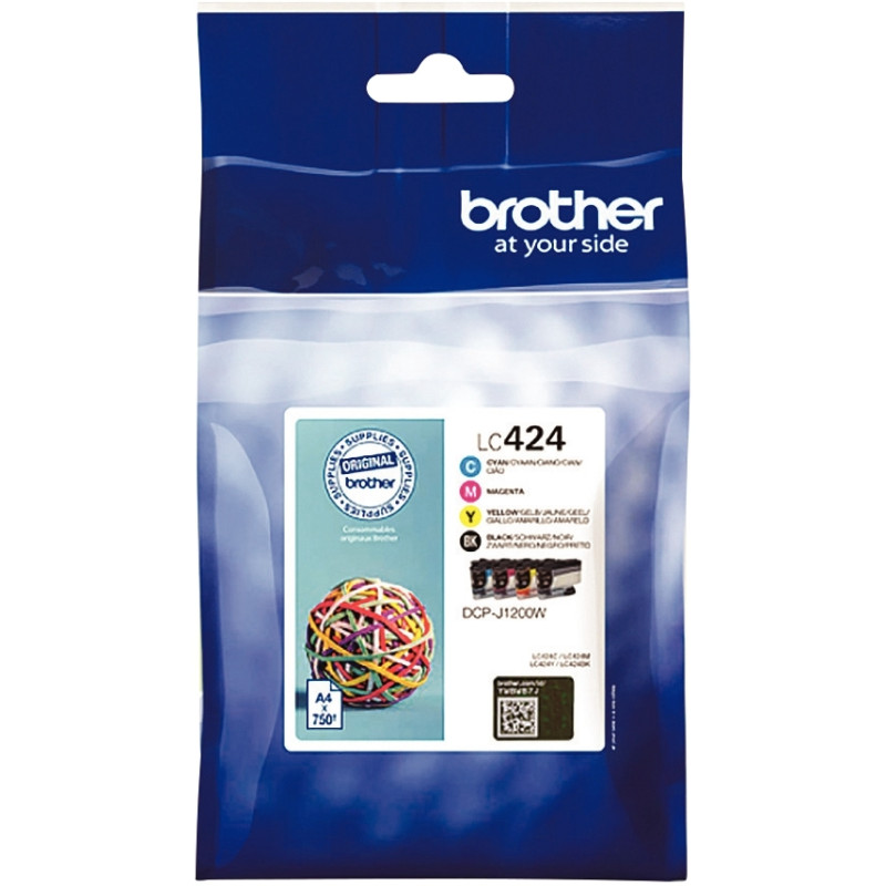 Brother ÉLASTIQUE lot 4 cartouches jet d'encre noire, cyan, magenta, j