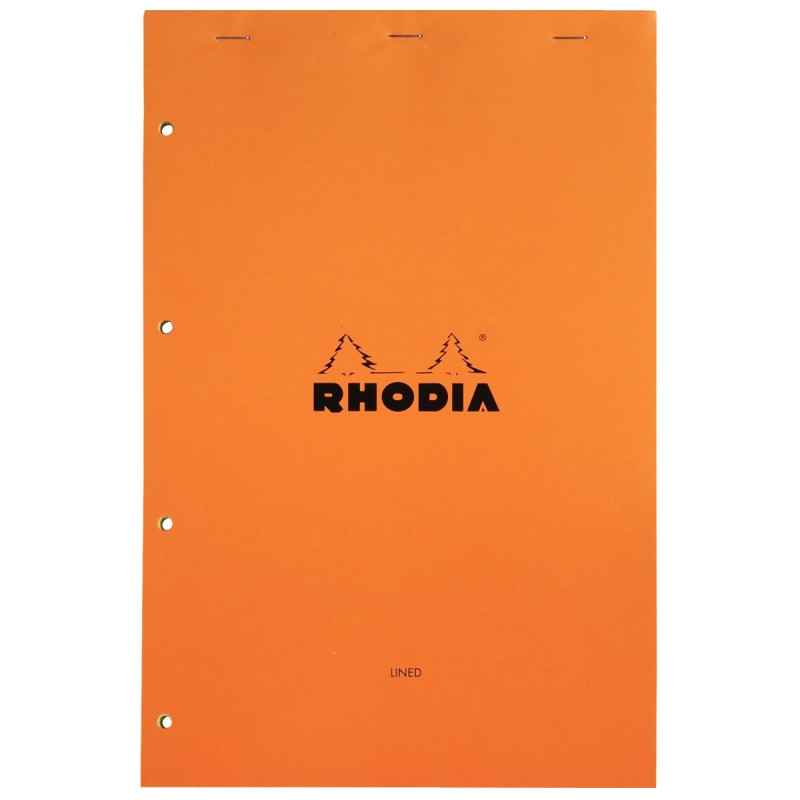 Bloc de bureau RHODIA 80 feuilles perforées, format A4+, ligné 7 mm, p