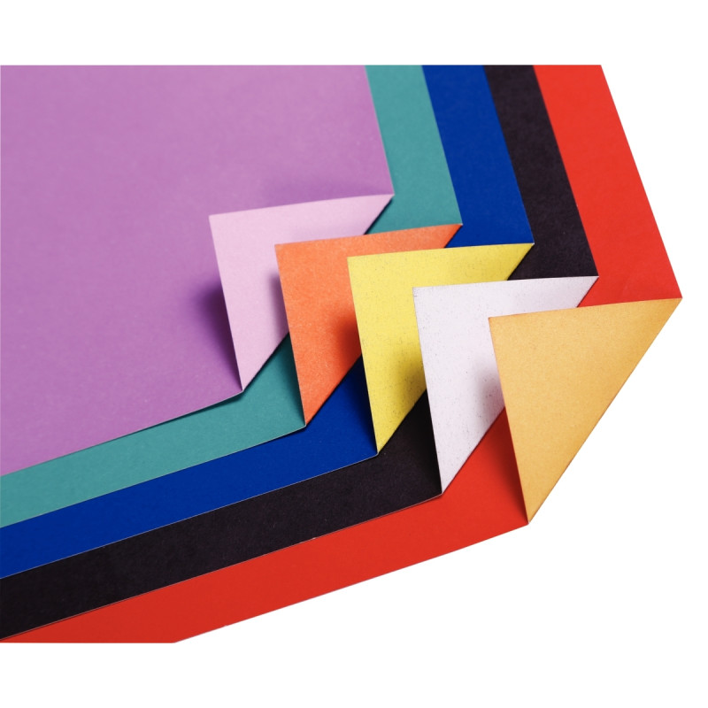 Paquet de 25 feuilles CARTOLINE bicolore 50x65 cm assortiS