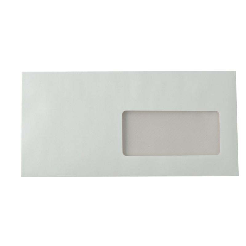 Boite de 500 enveloppes blanches 110x220mm 90g bande siliconnée fenêtr