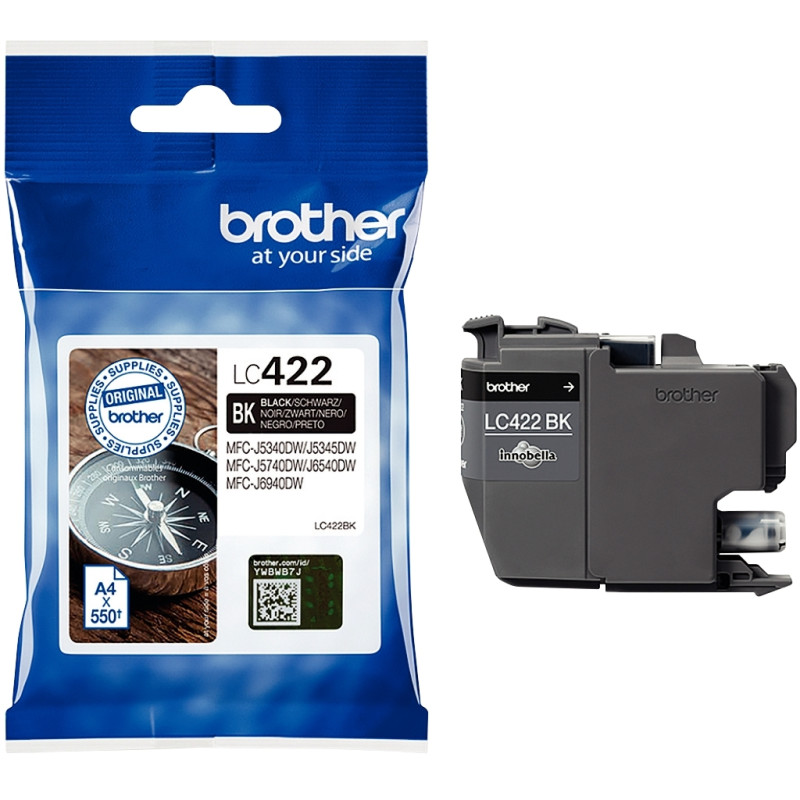 Brother BOUSSOLE cartouche jet d'encre noire authentique ( LC422BK)