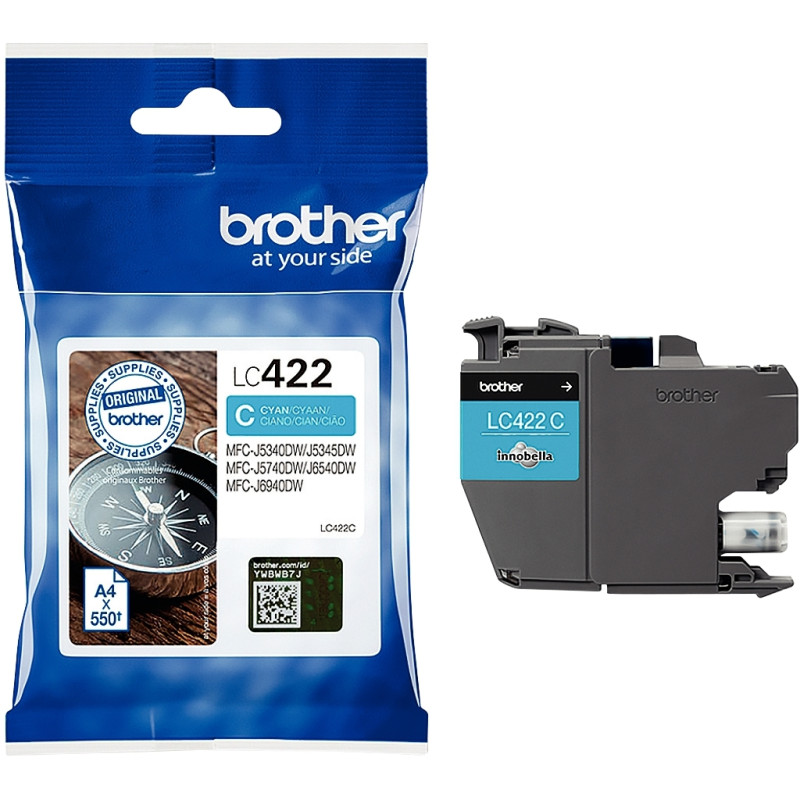 Brother BOUSSOLE cartouche jet d'encre cyan authentique ( LC422C)