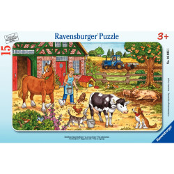 Puzzle à cadre 15 pièces, à la ferme
