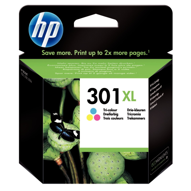 HP 301XL cartouche d'encre trois couleurs grande capacité authentique