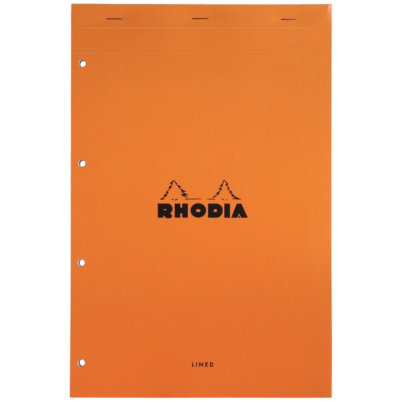 Bloc de bureau RHODIA 80 feuilles perforées, format A4+, ligné 7 mm, p