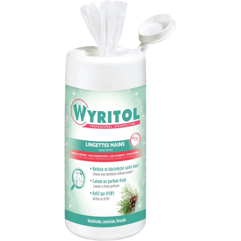 Boite de 100 lingettes désinfectantes mains
