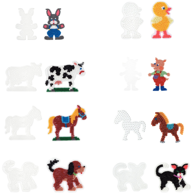 Sachet de 8 plaques préformées pour perles Hama taille midi animaux do