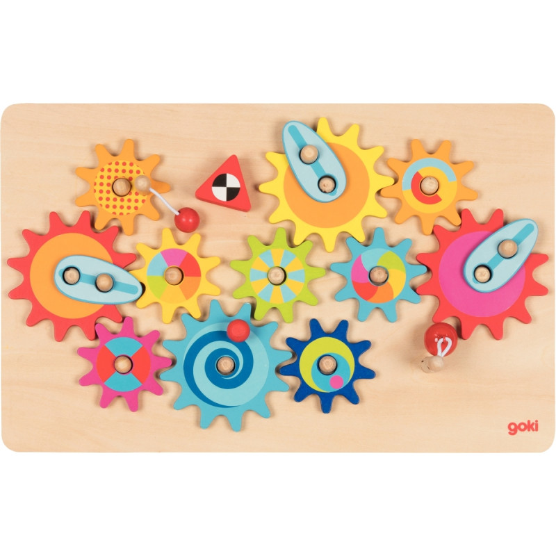 Grand jeu des engrenages en bois
