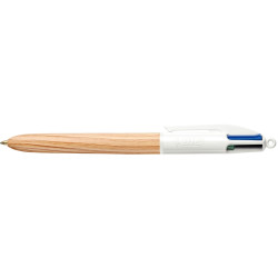 Stylo bille 4 couleurs bois