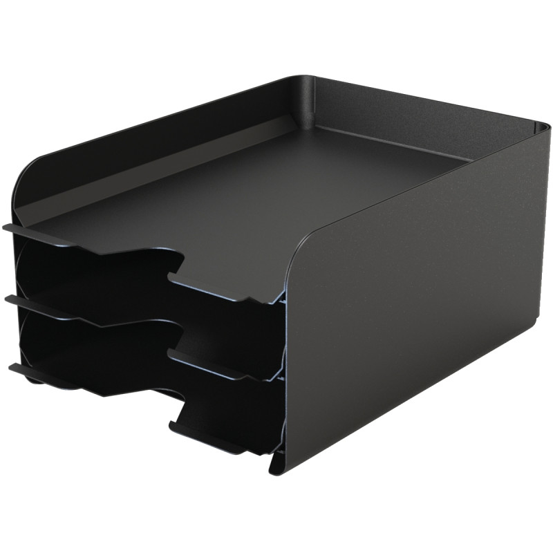 Module 3 tiroirs métal noir