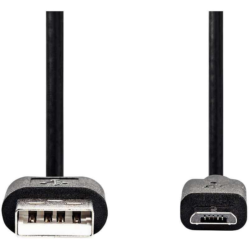 Cordon USB 2.0 type A vers type micro USB B 1m noir