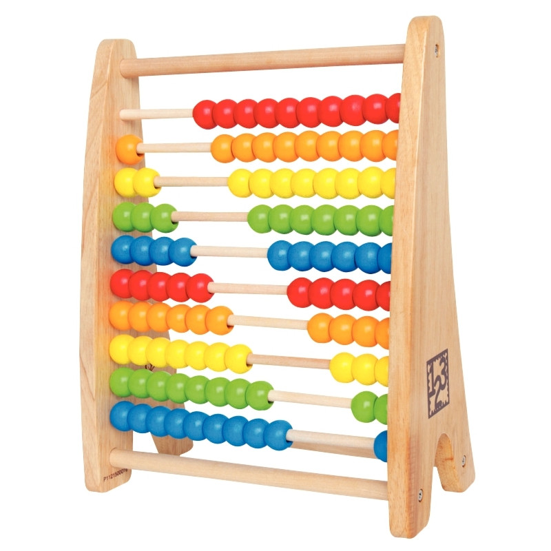 Boulier en bois perles arc-en-ciel