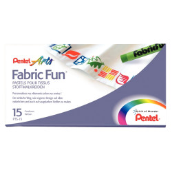 Boîte de 15 pastels pour tissus assorties