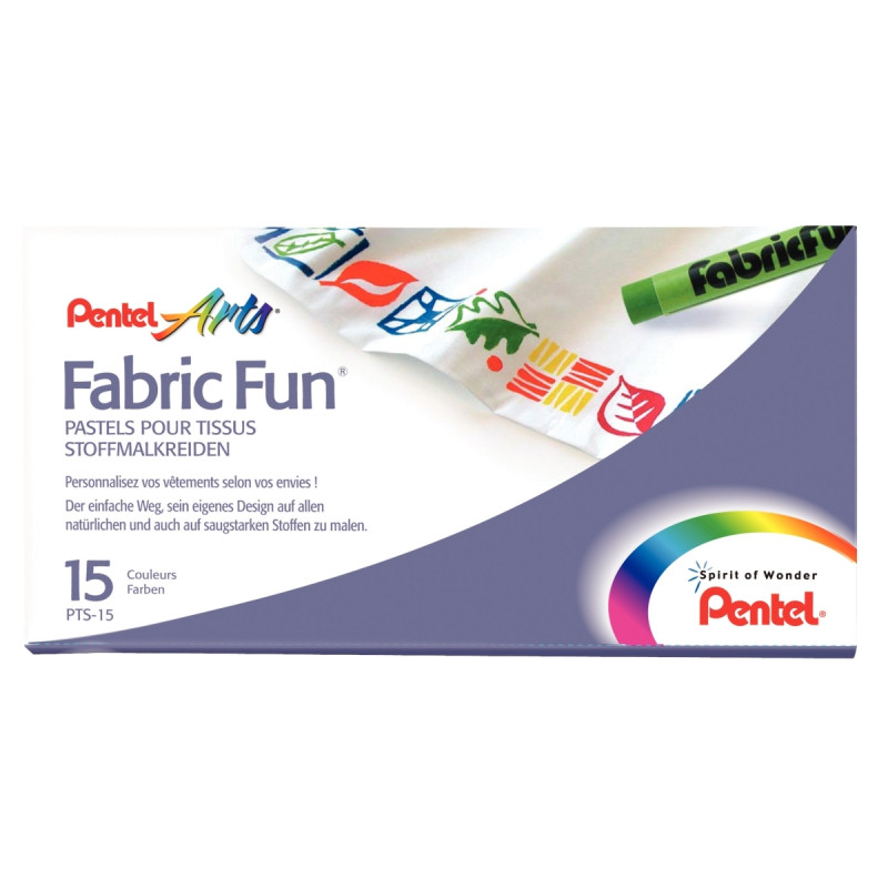 Boîte de 15 pastels pour tissus assorties