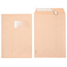 Boite de 250 pochettes kraft 229x324mm 90g bande siliconée fenêtre 50x