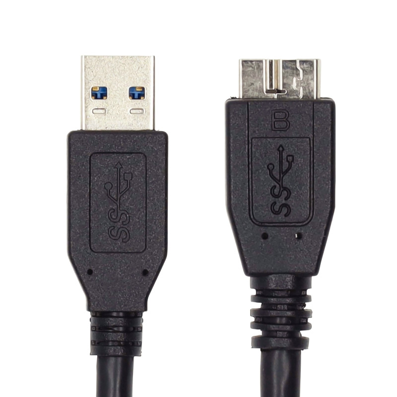 Cordon USB 3.2 type A vers micro USB B 2m noir
