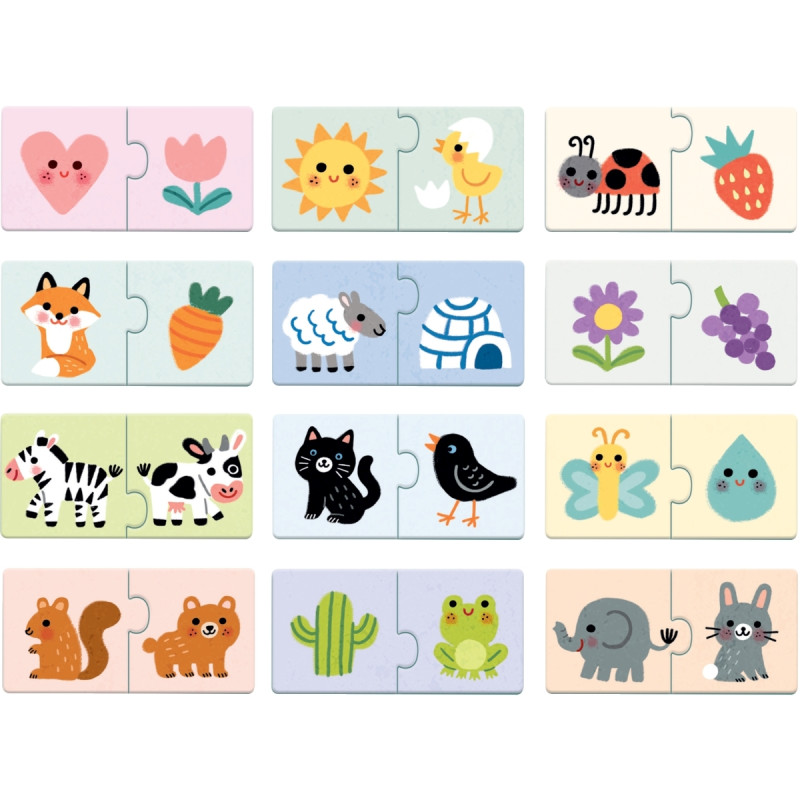 Boite de 12 puzzles duo, les couleurs