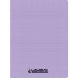 Piqûre 96 pages CONQUERANT, 24x32 cm, seyès, couv PP lilas