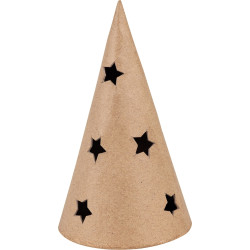 Lot de 5 bougeoirs sapins étoilés en carton