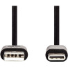 Cordon USB 2.0 type A vers type C 1m noir