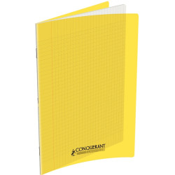Piqûre 60 pages CONQUERANT, 24x32 cm, seyès, couv PP jaune