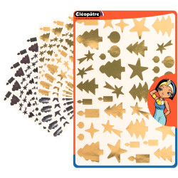 Pochette de 440 gommettes adhésives métallisées modèle fête, coloris o