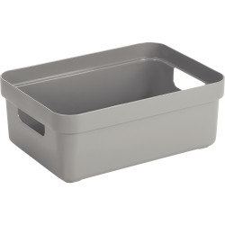 Boite de rangement 9L gris clair