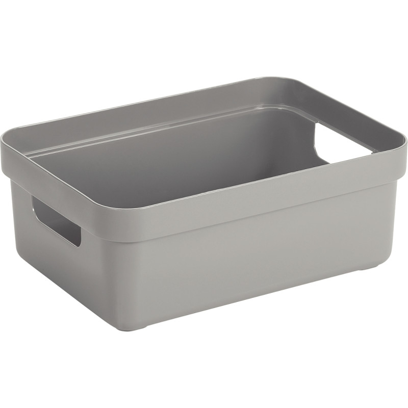 Boite de rangement 9L gris clair
