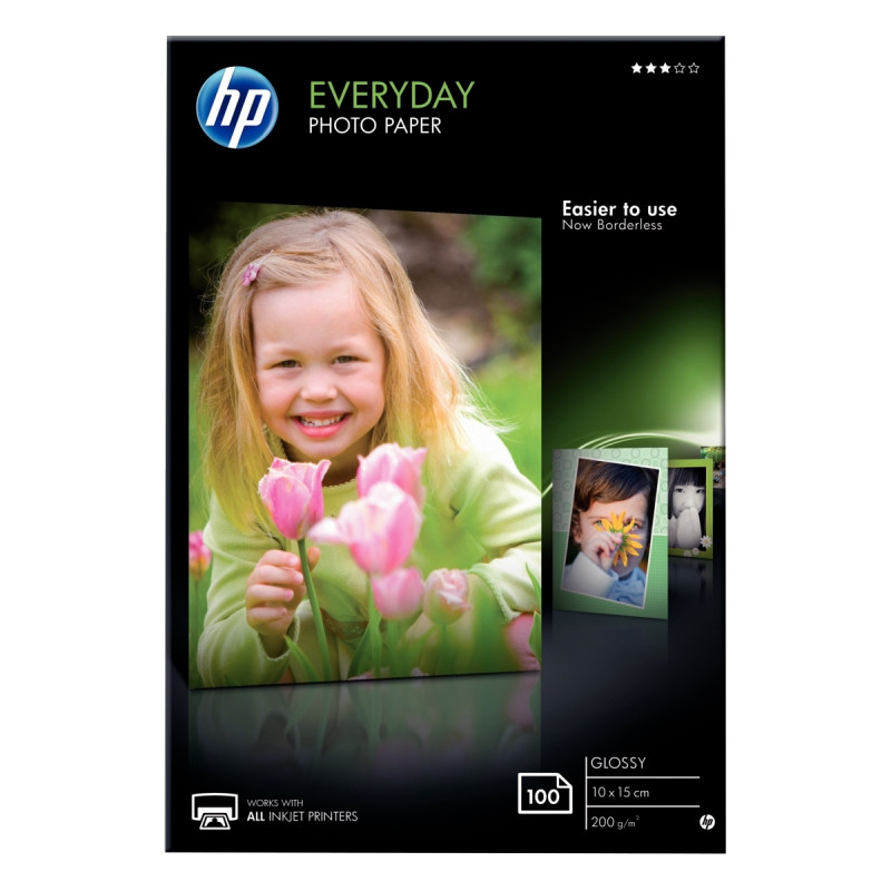 Paquet de 100 feuilles de papier photo glacé marque HP CR757A format A