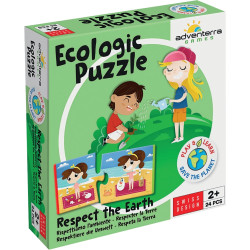 Boite de 12 puzzles duo, respecter la Terre