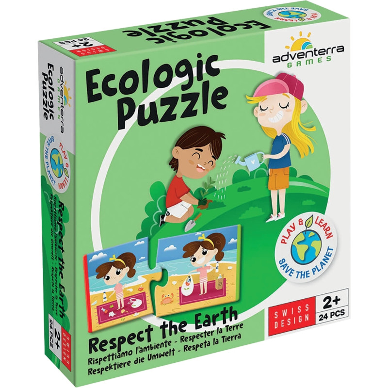 Boite de 12 puzzles duo, respecter la Terre