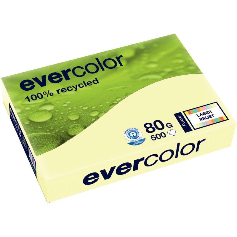Ramette de 500 feuilles format A3 80g jaune recyclé