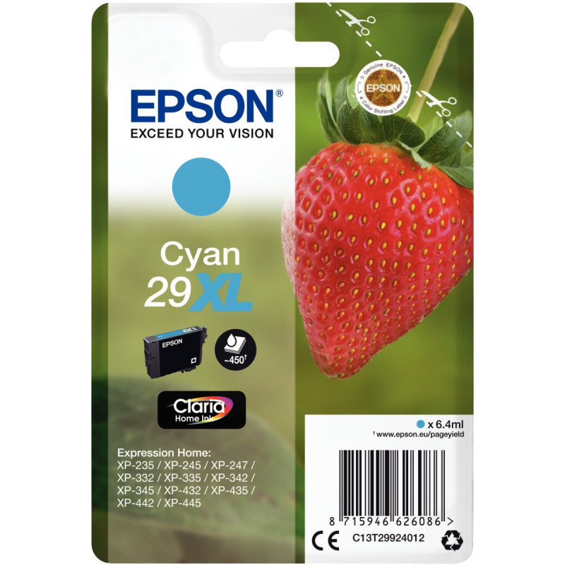 Epson FRAISE / 29XL cartouche jet d'encre cyan haute capacité authenti