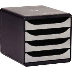 Module 4 tiroirs BIGBOX noir/argent