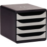 Module 4 tiroirs BIGBOX noir/argent