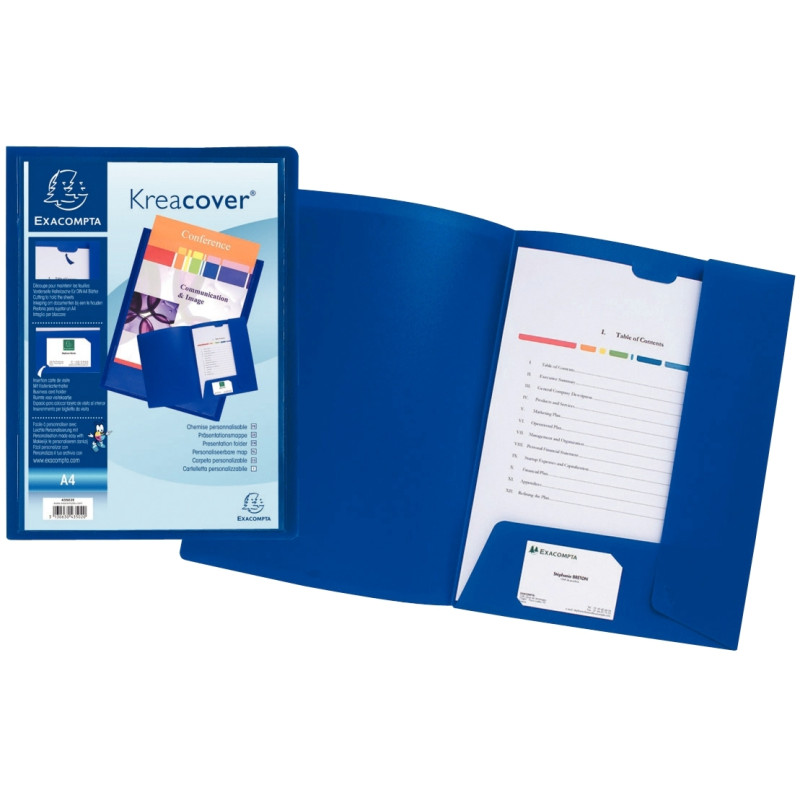 Chemise de présentation personnalisable 2 rabats KREACOVER en polyprop