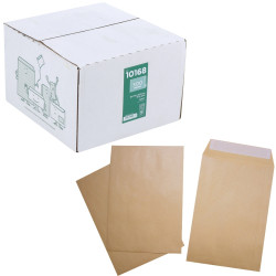 Boite de 500 pochettes kraft 176x250mm 90g bande siliconée