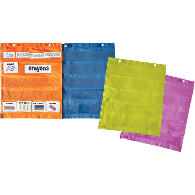 Sac de 4 pochettes en nylon magnétique 42x35cm assortis