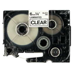 Recharge de ruban BROTHER TZE noir et transparent 6 mm