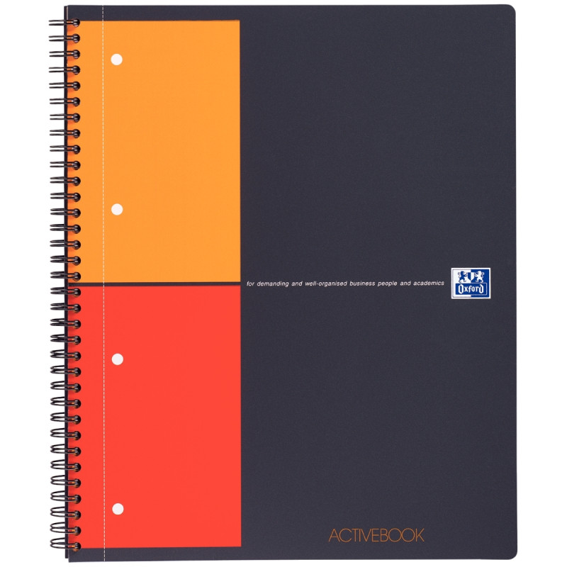 Cahier à reliure intégrale ACTIVEBOOK format A4+ quadrillé 5x5, 160 pa