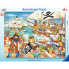 Puzzle à cadre 36 pièces, l'attaque des pirates