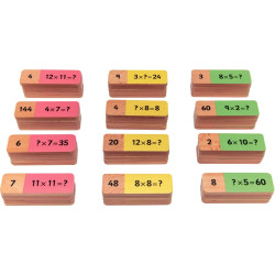 Dominos en bois multiplication de 60 pièces
