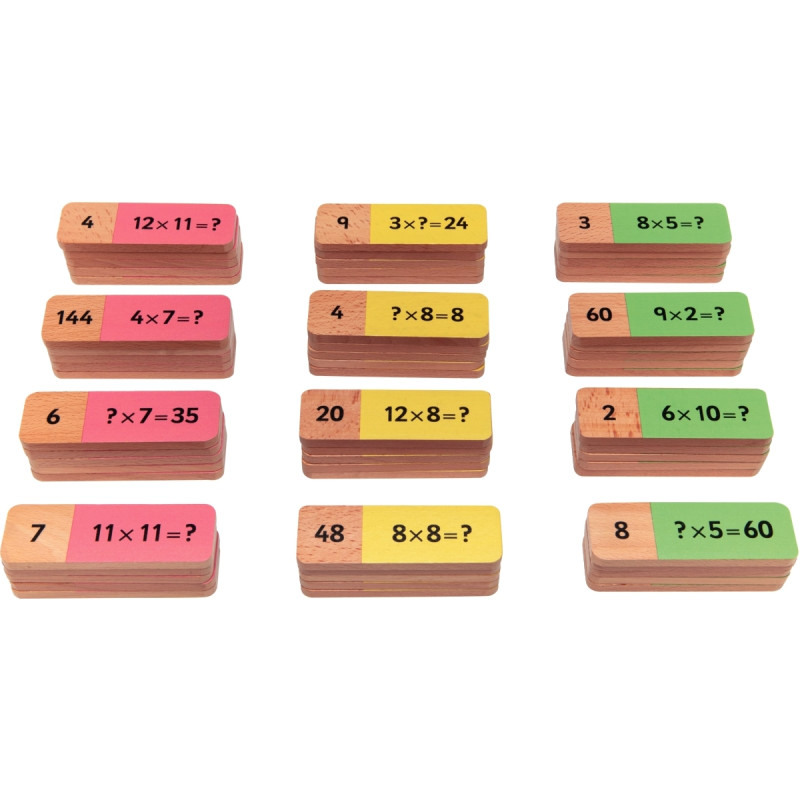 Dominos en bois multiplication de 60 pièces