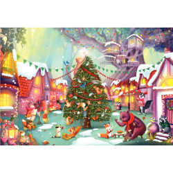 Puzzle en bois d'environ 100 pièces, la veille de Noël