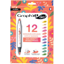Pochette de 12 marqueurs Graph It floral