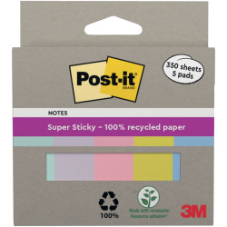Boite de 5 blocs de marque-pages le recyclable 350 feuilles coloris pa