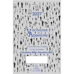 Planning vacances & absences décembre à décembre 2026/2027